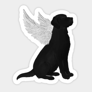 Black Labrador Retriever Guardian Angel Sticker